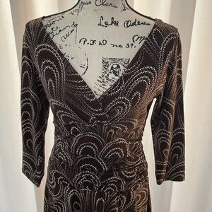Maggy L long sleeve brown dress size 8